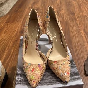 Splatter Paint Cork Pattern Heels